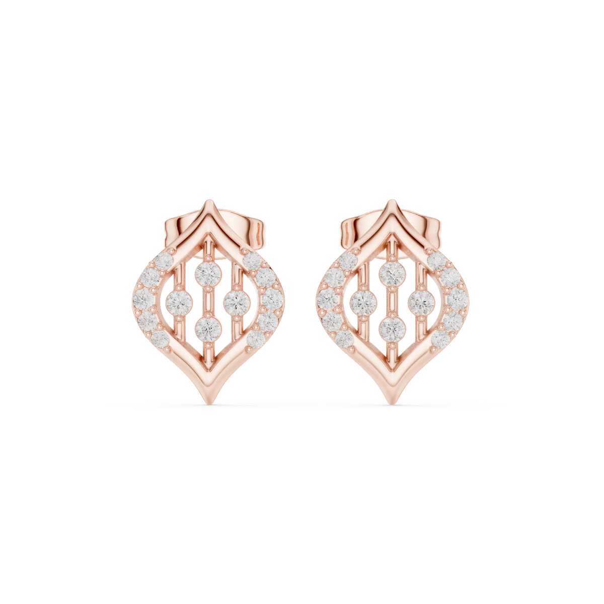 Aveline Geometric Diamond Shield Studs
