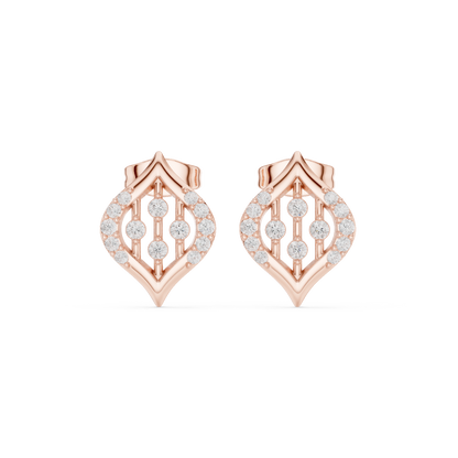 Aveline Geometric Diamond Shield Studs
