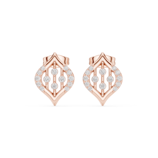 Aveline Geometric Diamond Shield Studs