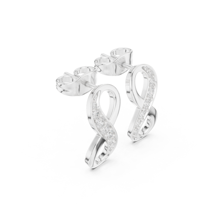 Infinity Grace Moissanite Stud Earrings in 925 Sterling Silver