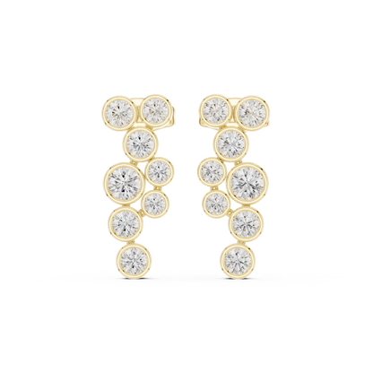 Elira Cascade Round Diamond Drop Earrings