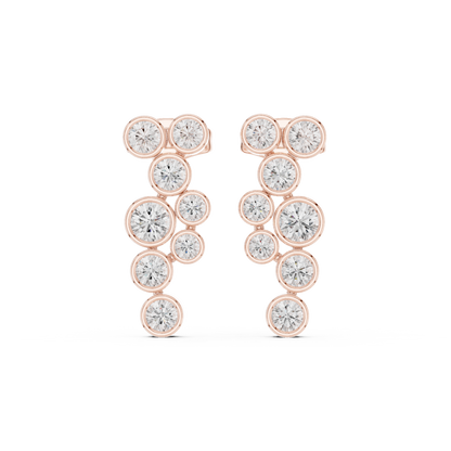 Elira Cascade Round Diamond Drop Earrings