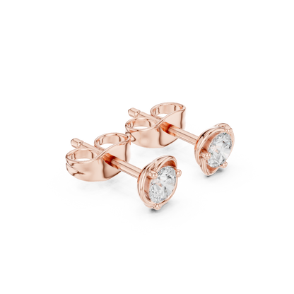 Orlisse Round Diamond Sculpted Studs
