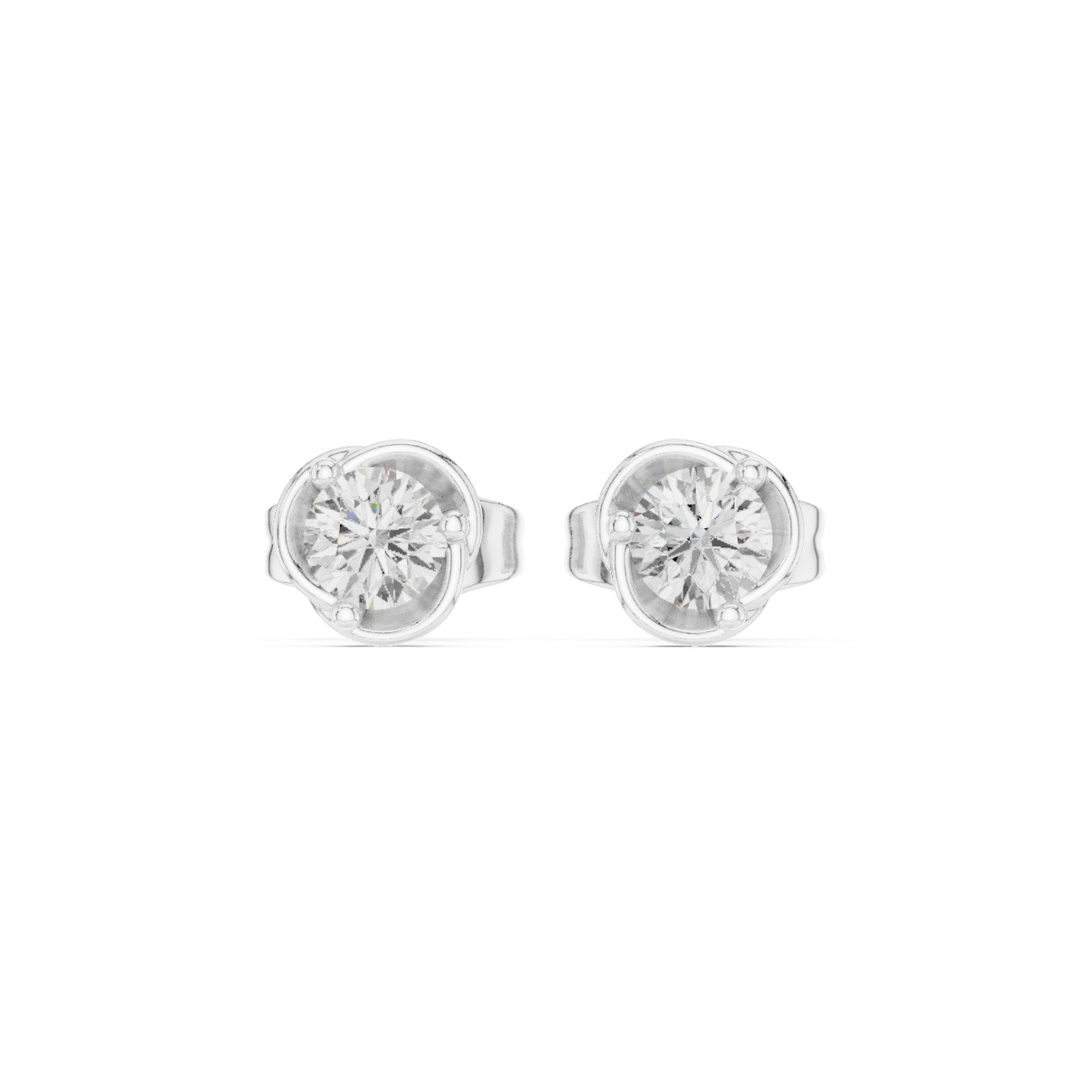 Eternal Spark Moissanite Solitaire Stud Earrings in 925 Sterling Silver