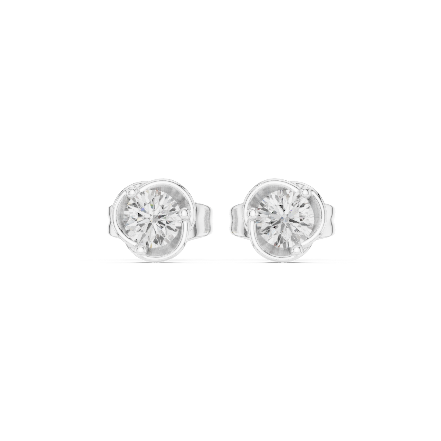 Eternal Spark Moissanite Solitaire Stud Earrings in 925 Sterling Silver