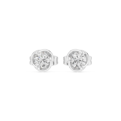 Eternal Spark Moissanite Solitaire Stud Earrings in 925 Sterling Silver