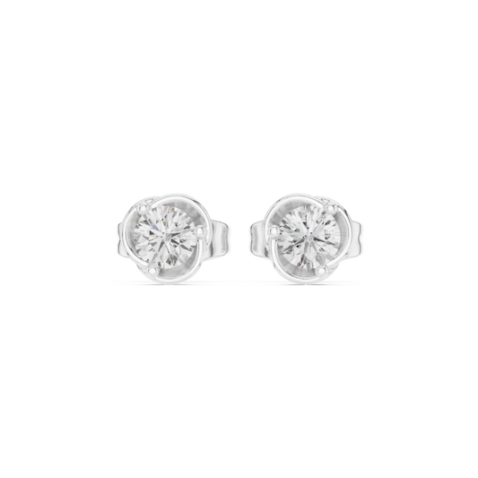 Eternal Spark Moissanite Solitaire Stud Earrings in 925 Sterling Silver