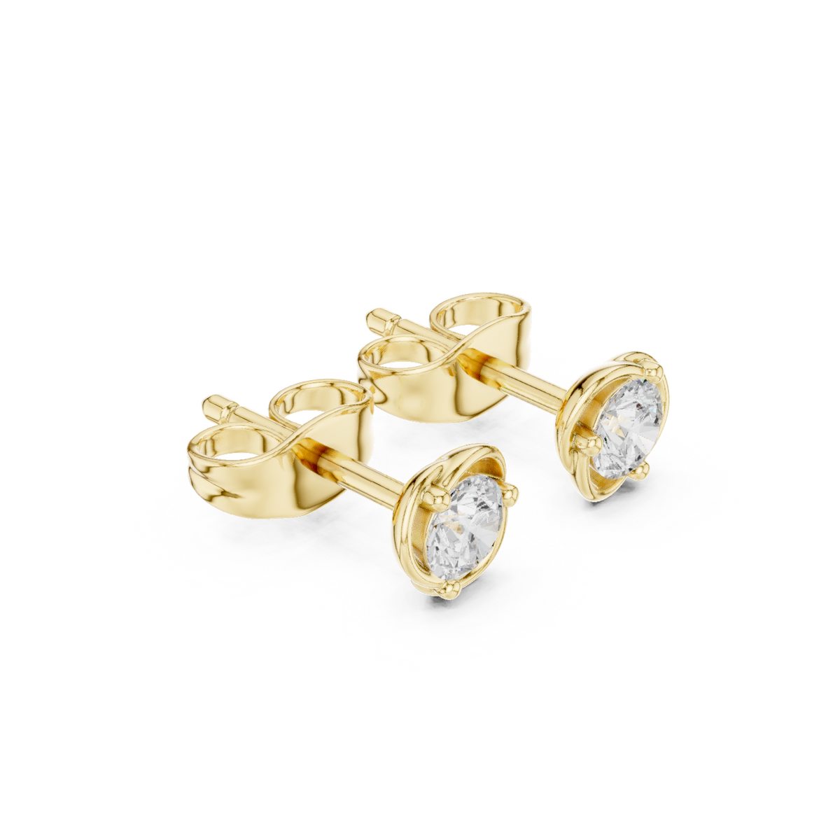 Orlisse Round Diamond Sculpted Studs
