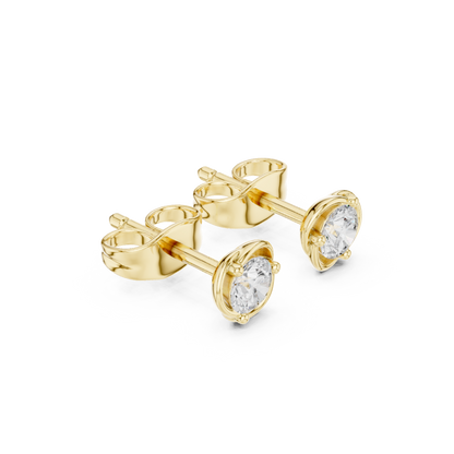 Orlisse Round Diamond Sculpted Studs