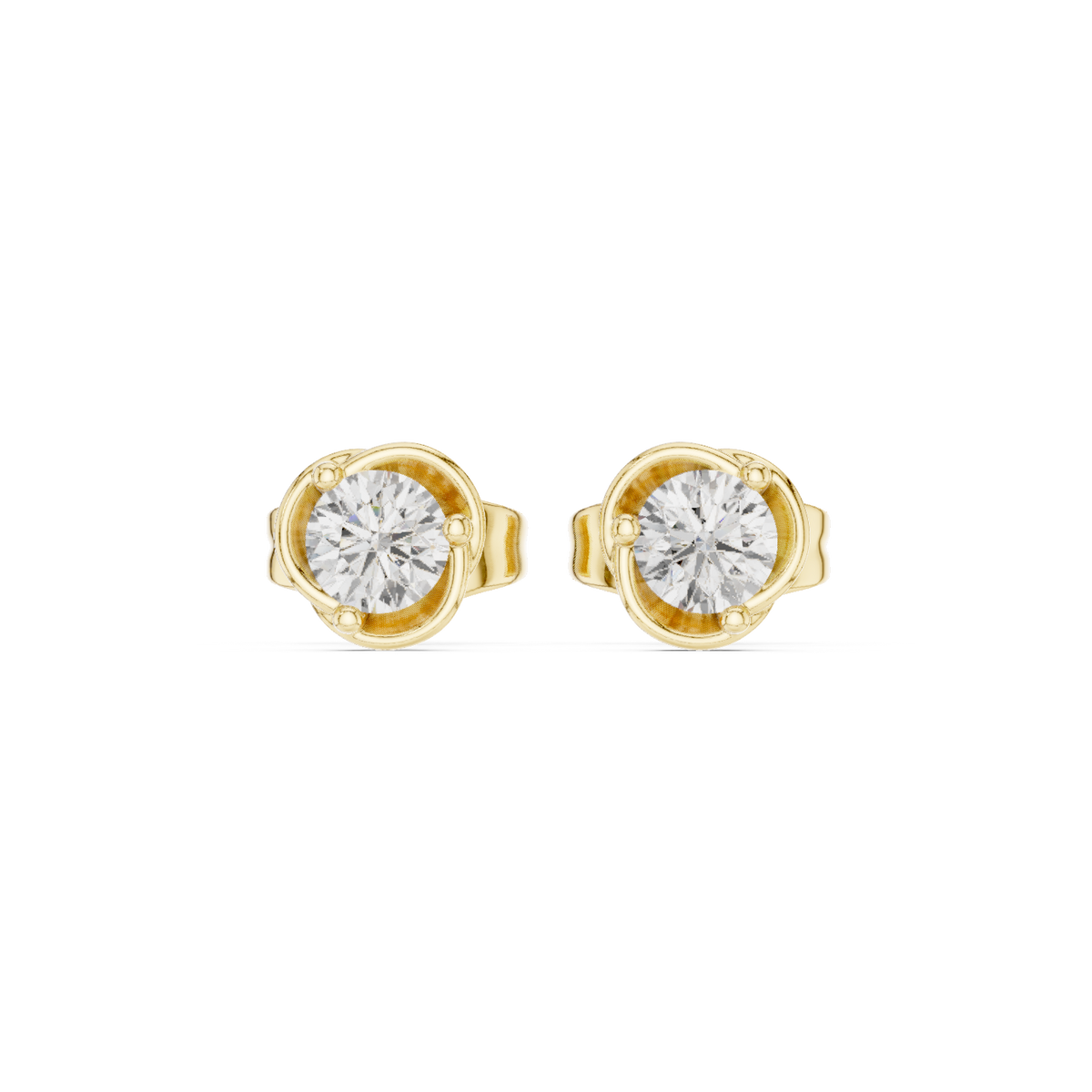Orlisse Round Diamond Sculpted Studs