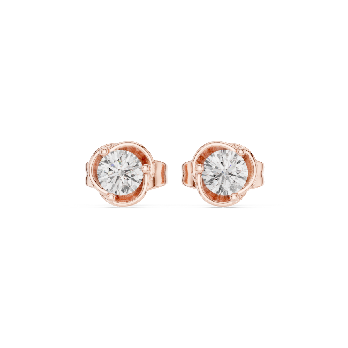 Orlisse Round Diamond Sculpted Studs