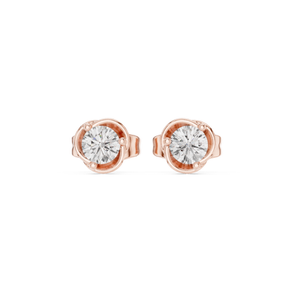 Orlisse Round Diamond Sculpted Studs