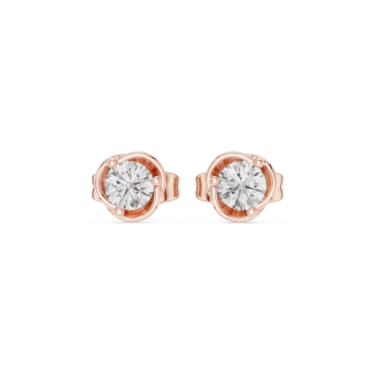 Orlisse Round Diamond Sculpted Studs