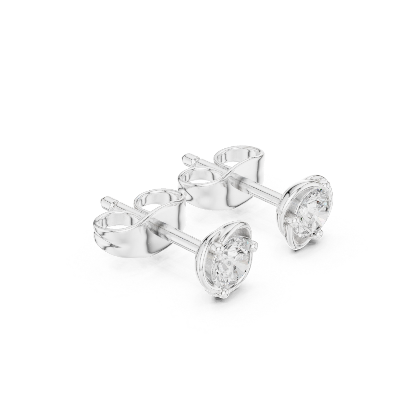 Eternal Spark Moissanite Solitaire Stud Earrings in 925 Sterling Silver