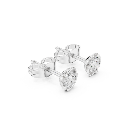 Eternal Spark Moissanite Solitaire Stud Earrings in 925 Sterling Silver