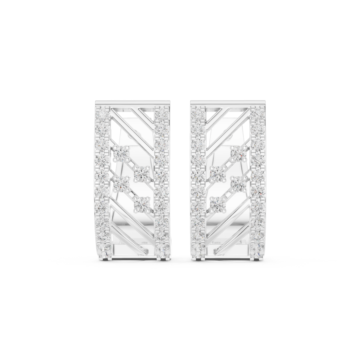 Varelle Geometric Diamond Frame Hoops