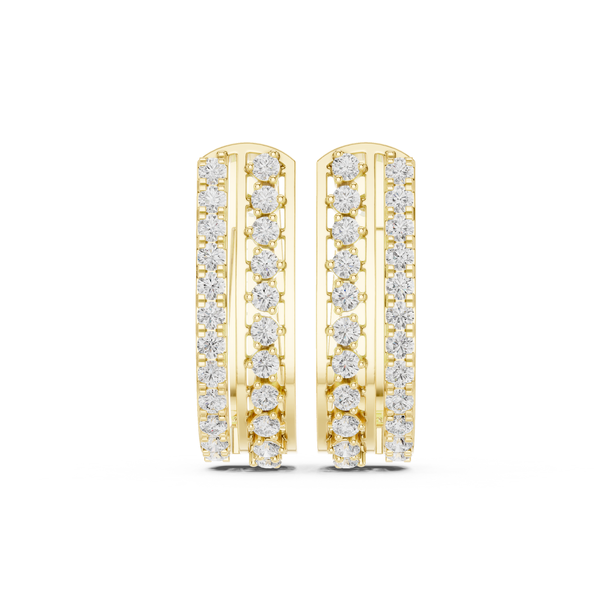 Zorelle Double Row Diamond Hoop Earrings