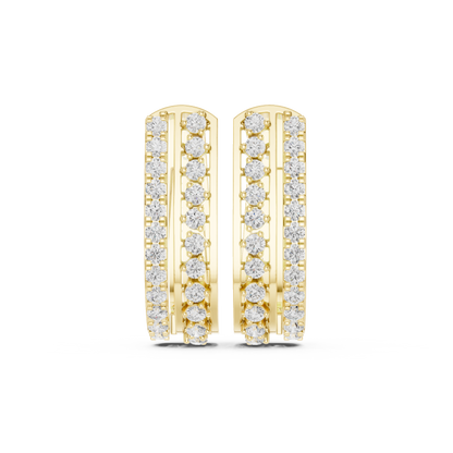 Zorelle Double Row Diamond Hoop Earrings