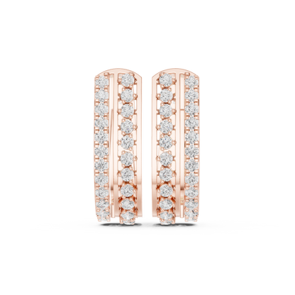 Zorelle Double Row Diamond Hoop Earrings