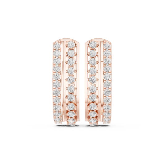 Zorelle Double Row Diamond Hoop Earrings