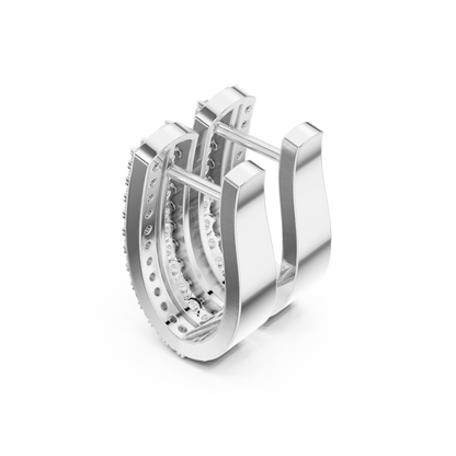 Zorelle Double Row Diamond Hoop Earrings