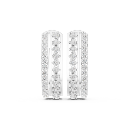 Zorelle Double Row Diamond Hoop Earrings