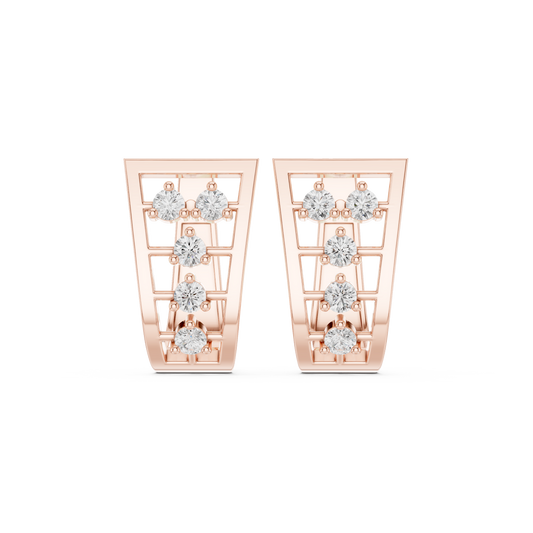 Avelisse Geometric Diamond Frame Hoops