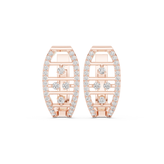 Elaris Oval Diamond Lattice Hoops