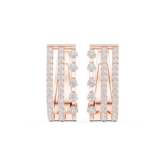 Zarevia Rectangular Diamond Cascade Hoops