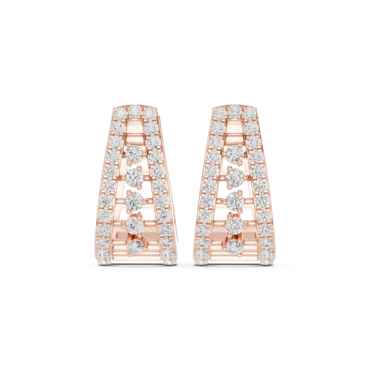 Veylora Trapezoid Diamond Frame Hoops