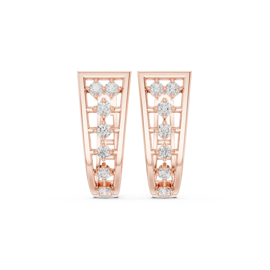 Zelvara Tapered Diamond Frame Hoops