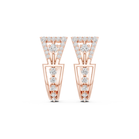 Zarevia Geometric Diamond Hoops