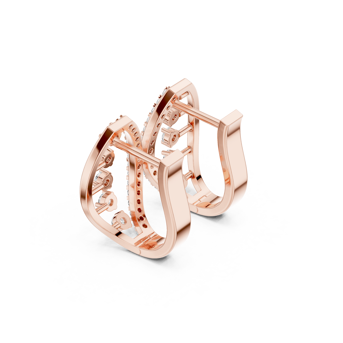 Elvara Oval Diamond Open Hoops