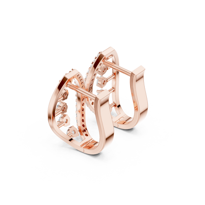 Elvara Oval Diamond Open Hoops