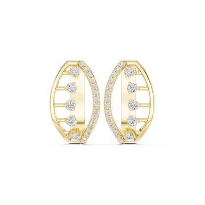Elvara Oval Diamond Open Hoops