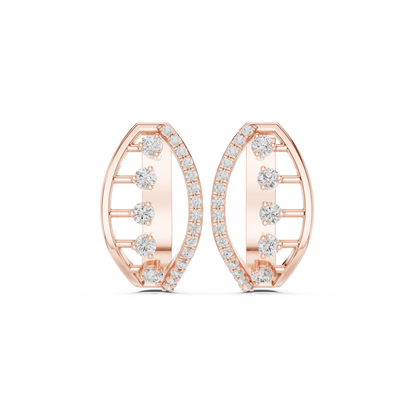 Elvara Oval Diamond Open Hoops
