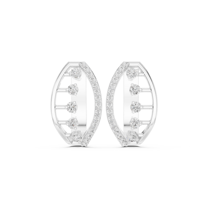 Elvara Oval Diamond Open Hoops
