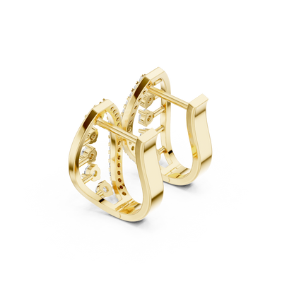 Elvara Oval Diamond Open Hoops