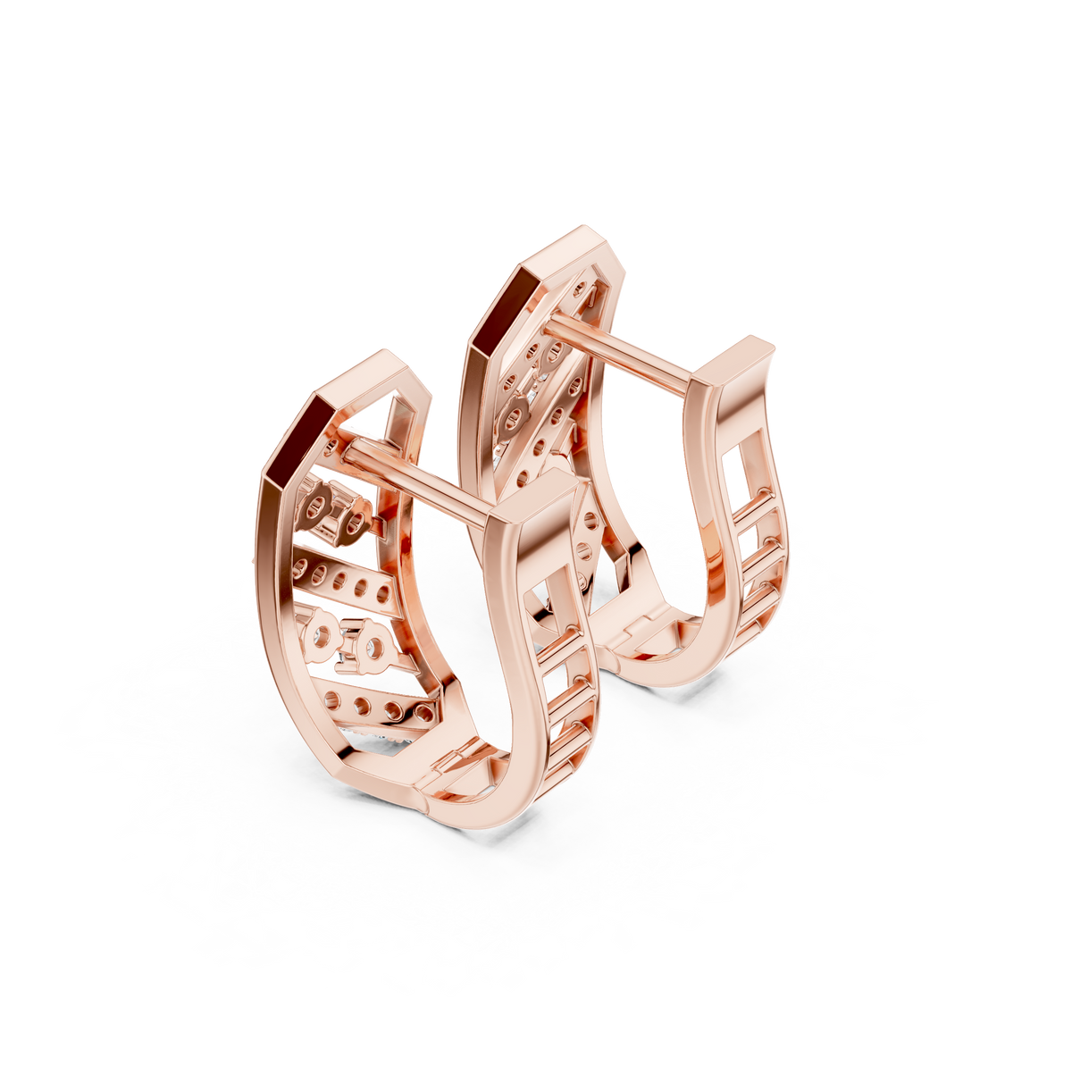 Veylora Geometric Diamond Hoop Earring