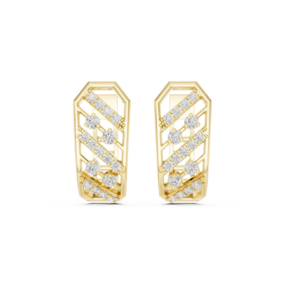 Veylora Geometric Diamond Hoop Earring