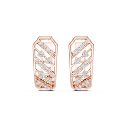 Veylora Geometric Diamond Hoop Earring