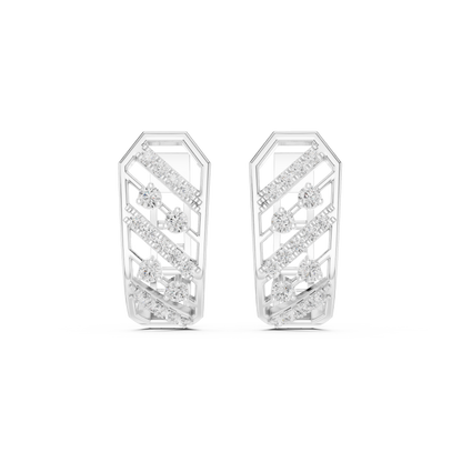 Veylora Geometric Diamond Hoop Earring