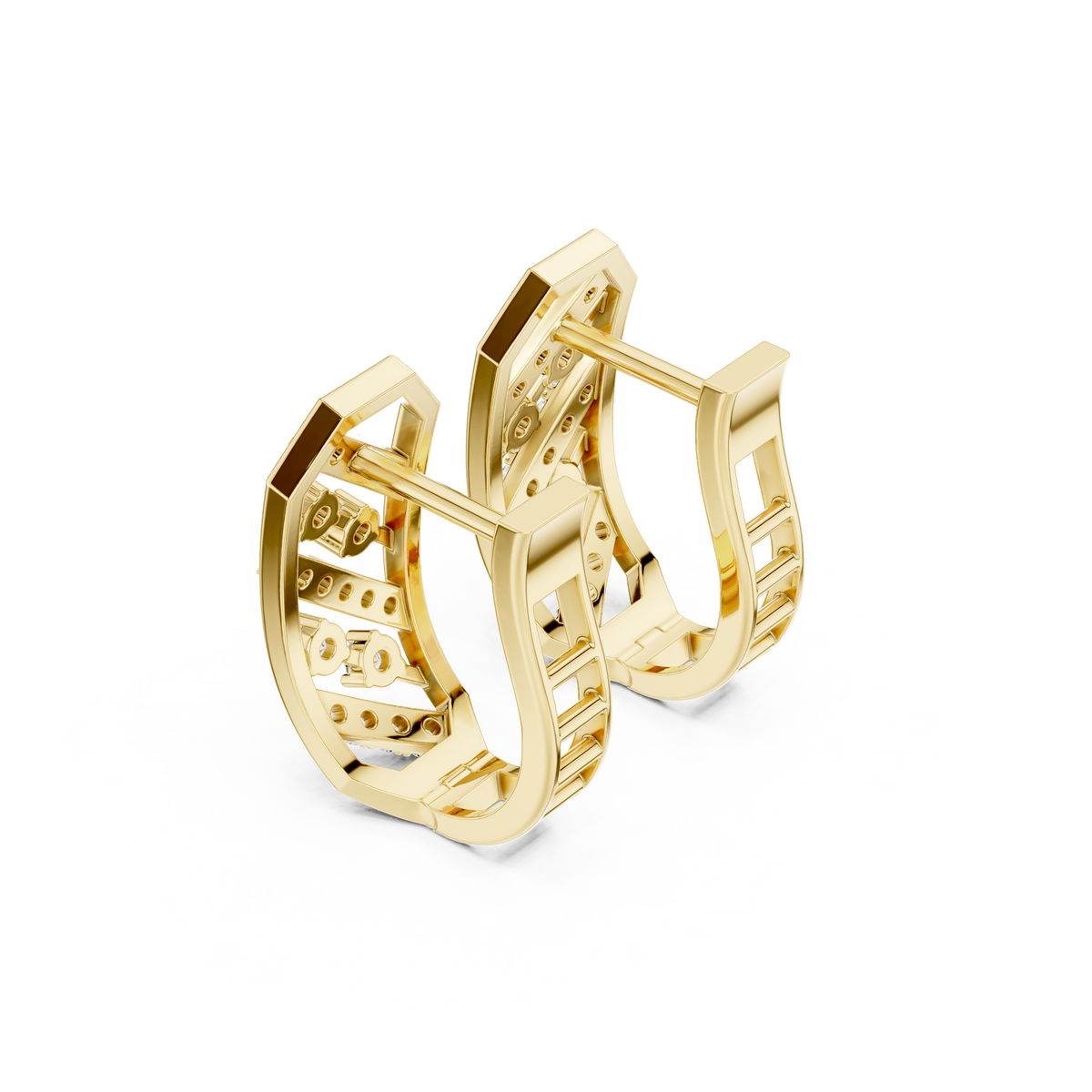 Veylora Geometric Diamond Hoop Earring