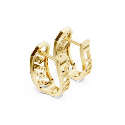 Veylora Geometric Diamond Hoop Earring