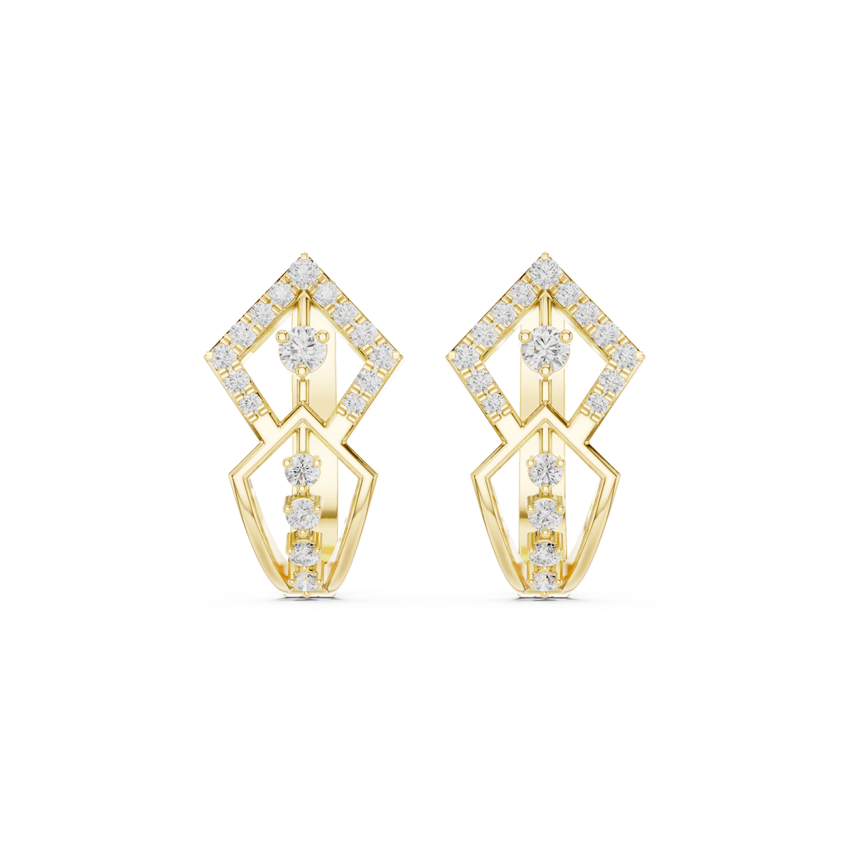 Zyvara Geometric Diamond Hoop