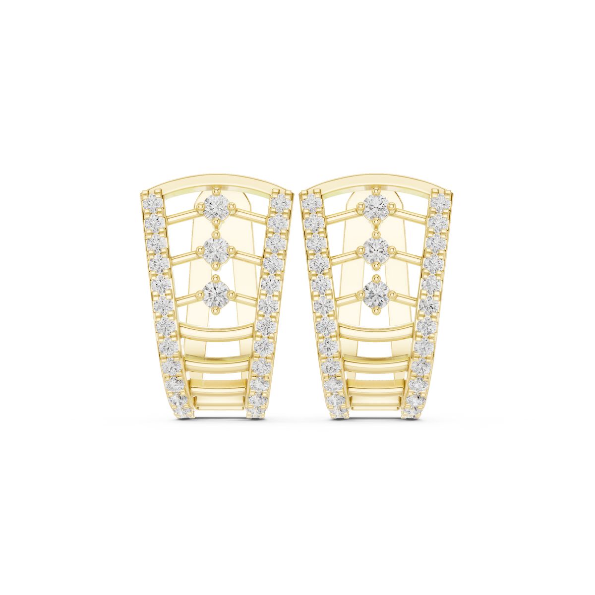 Elvara Triple Diamond Frame Hoops