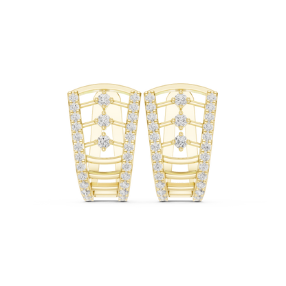 Elvara Triple Diamond Frame Hoops