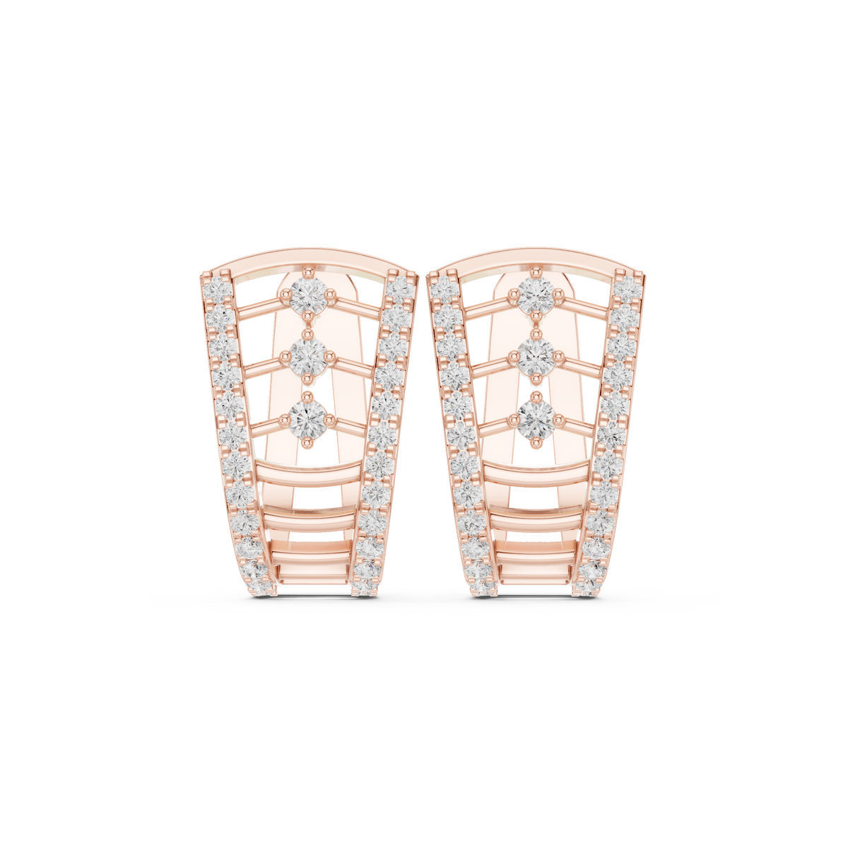 Elvara Triple Diamond Frame Hoops