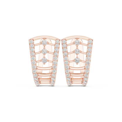 Elvara Triple Diamond Frame Hoops