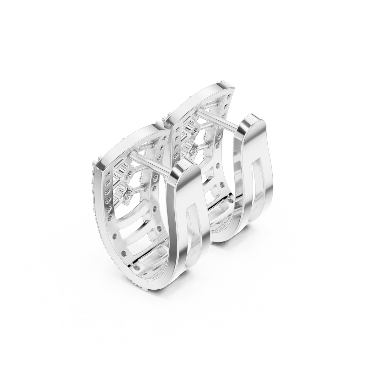 Elvara Triple Diamond Frame Hoops